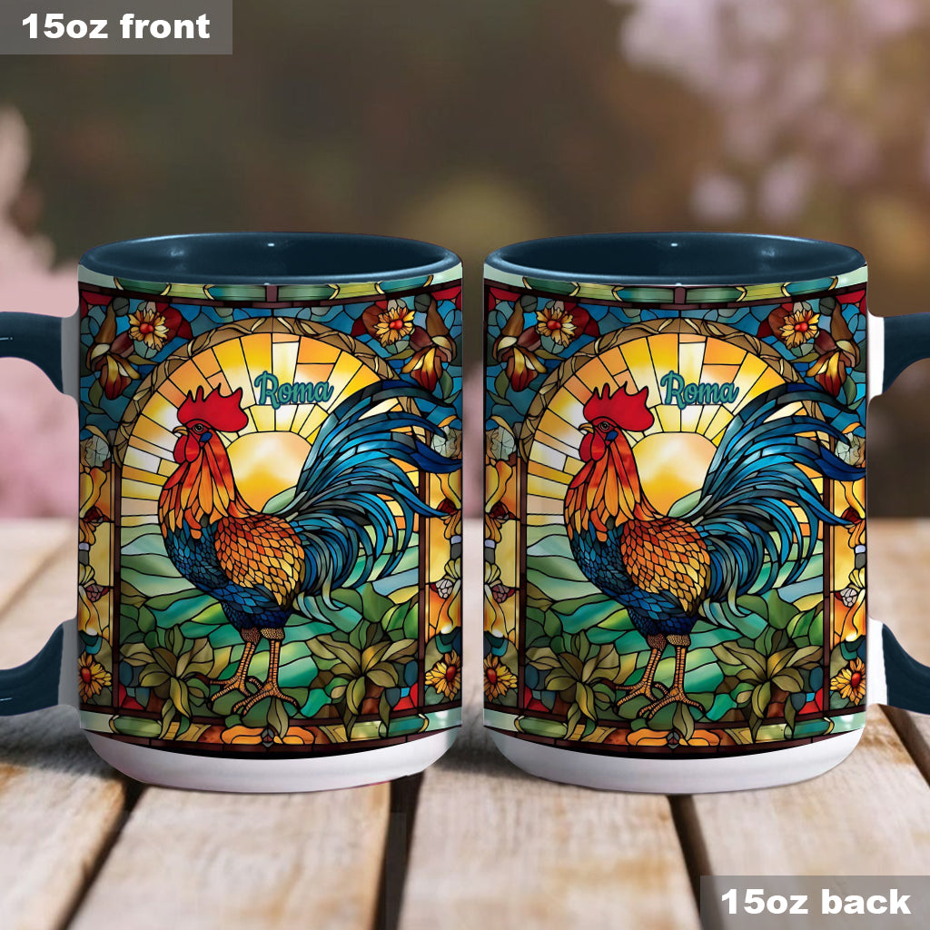 Atemberaubender Hahn – personalisierte Tasse mit Hühnermotiv