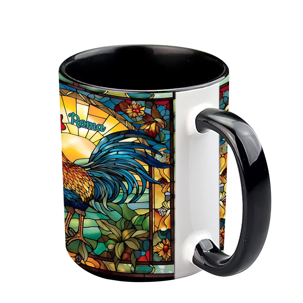 Atemberaubender Hahn – personalisierte Tasse mit Hühnermotiv