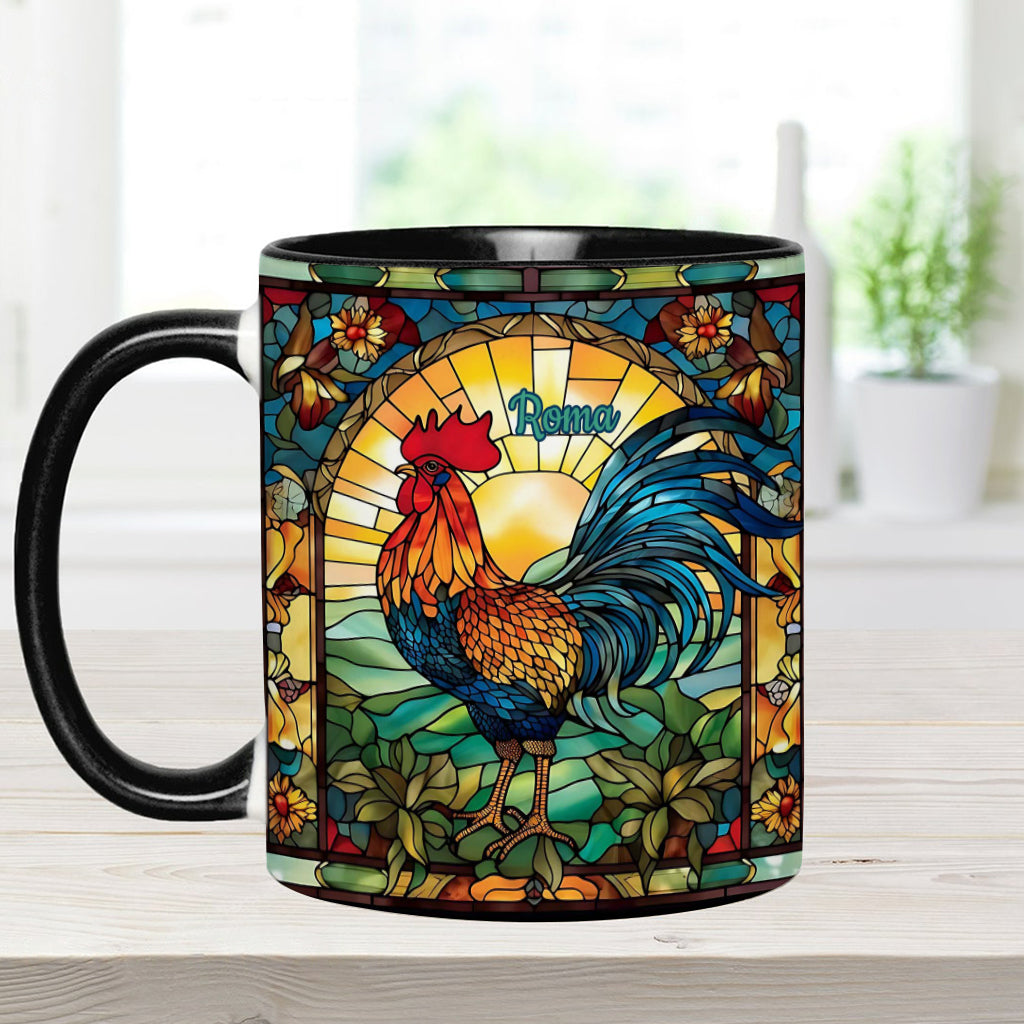 Atemberaubender Hahn – personalisierte Tasse mit Hühnermotiv