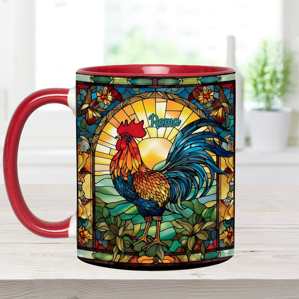 Atemberaubender Hahn – personalisierte Tasse mit Hühnermotiv