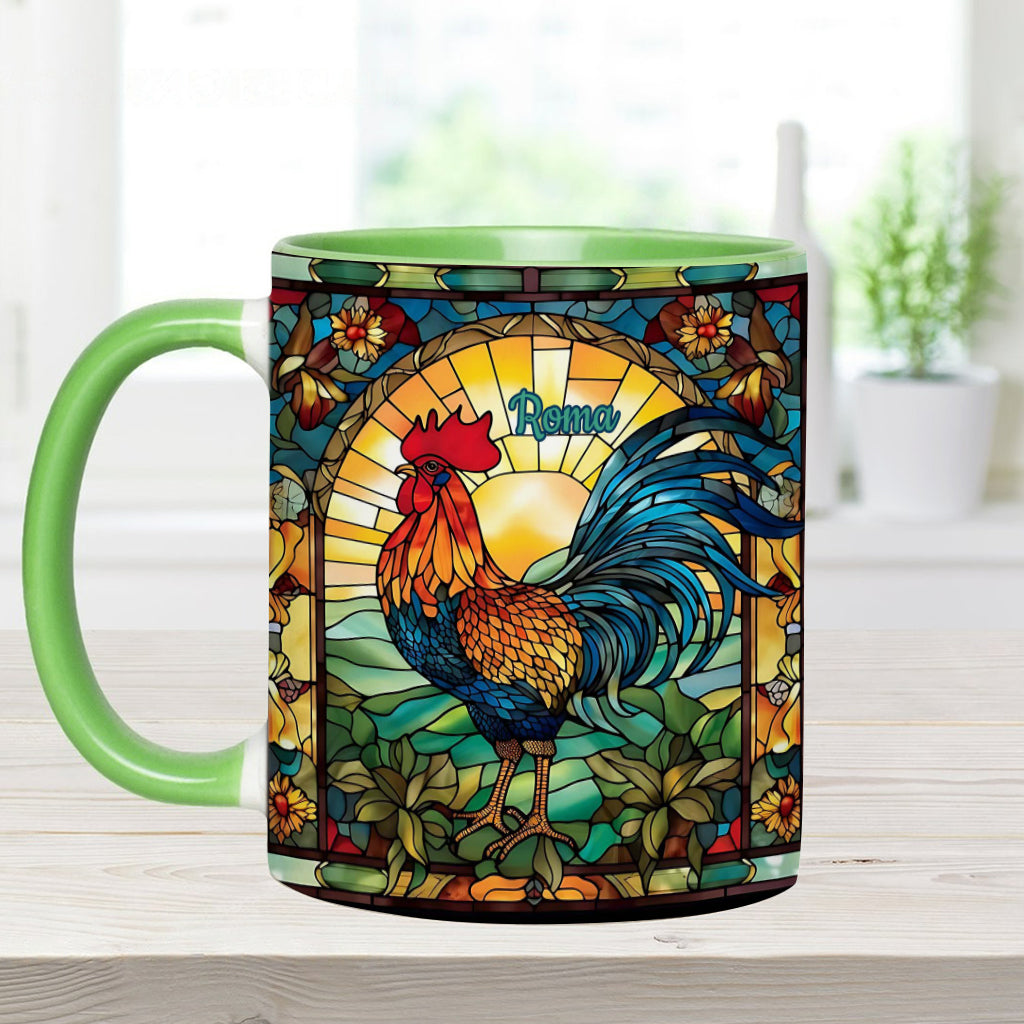 Atemberaubender Hahn – personalisierte Tasse mit Hühnermotiv
