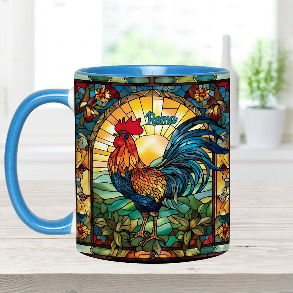 Atemberaubender Hahn – personalisierte Tasse mit Hühnermotiv