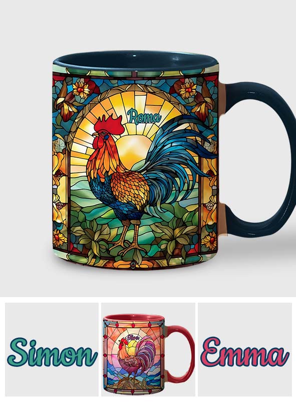 Atemberaubender Hahn – personalisierte Tasse mit Hühnermotiv