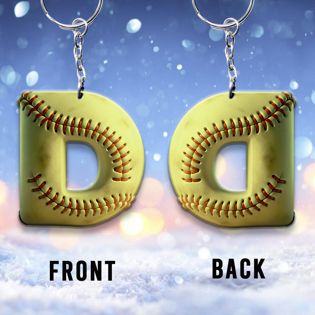 Softball-Buchstabe – Personalisierter Softball-Schlüsselanhänger
