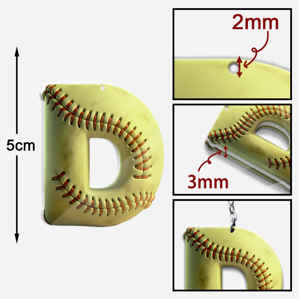 Softball-Buchstabe – Personalisierter Softball-Schlüsselanhänger