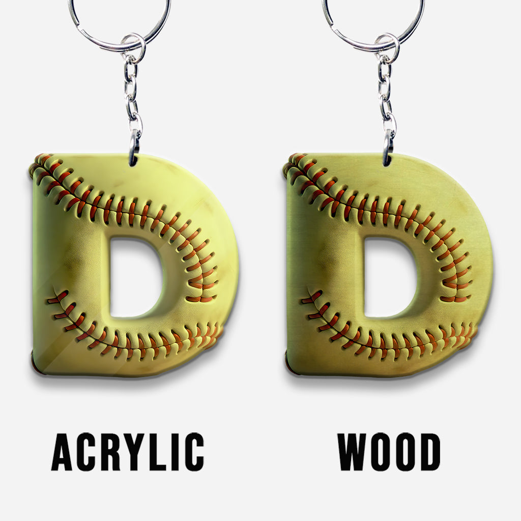 Softball-Buchstabe – Personalisierter Softball-Schlüsselanhänger