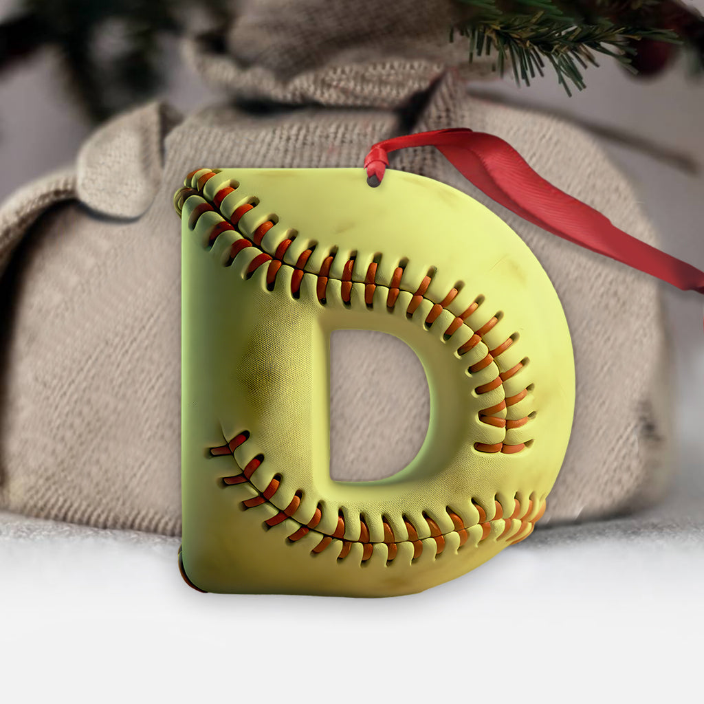 Lettre de softball - Ornement de softball personnalisé