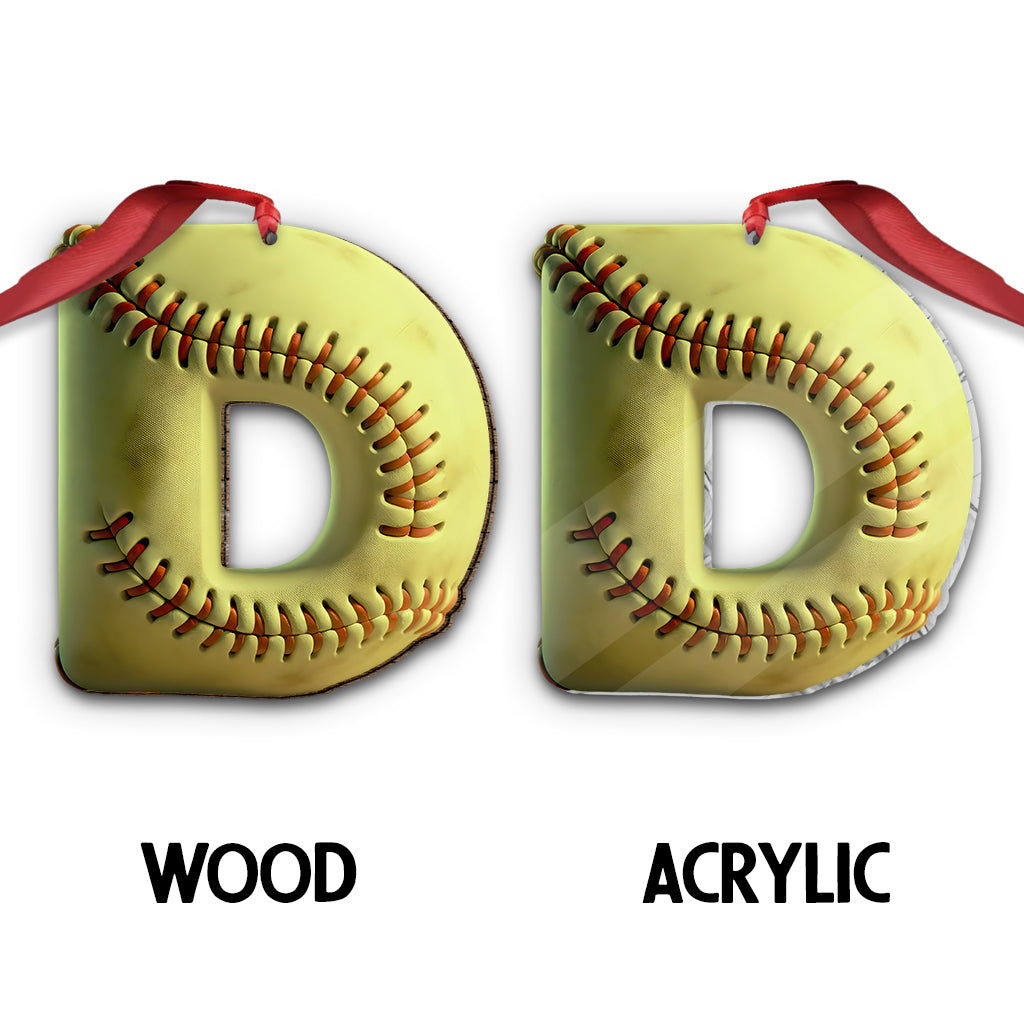 Lettre de softball - Ornement de softball personnalisé