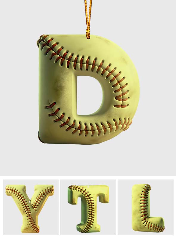 Lettre de softball - Ornement de softball personnalisé