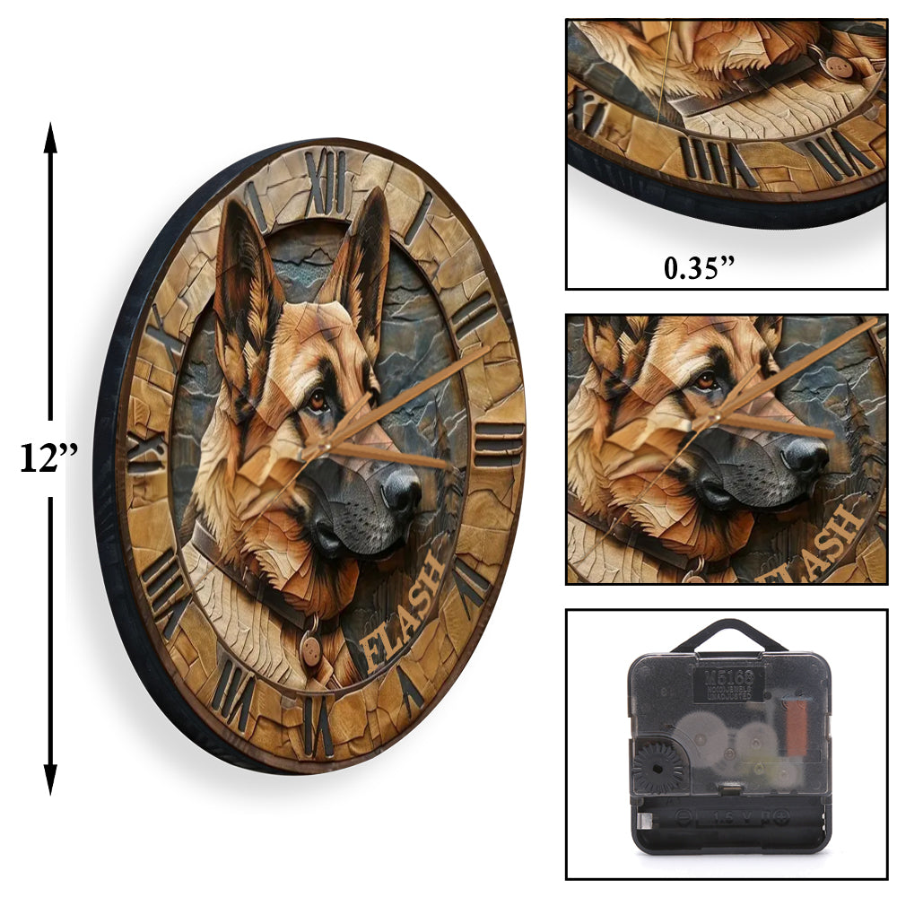 Liebe zum Deutschen Schäferhund - Personalisierte Hunde-Wanduhr