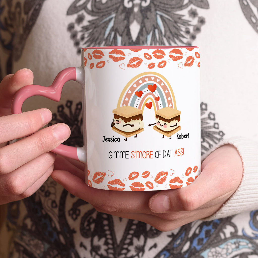 Gimme S'more Of That - Personalized Couple Heart Handle Mug
