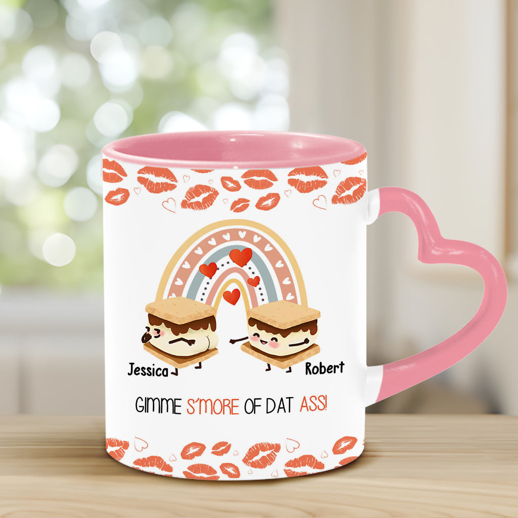 Gimme S'more Of That - Personalized Couple Heart Handle Mug