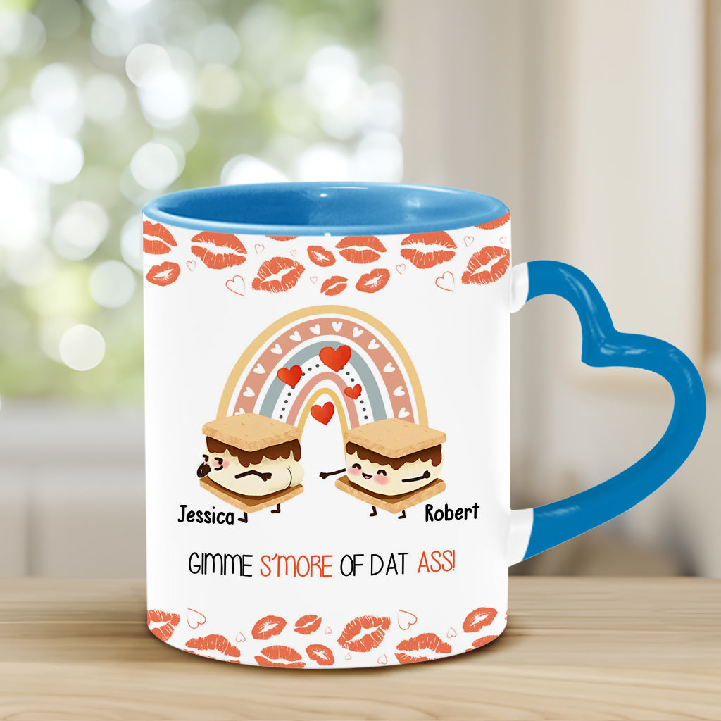 Gimme S'more Of That - Personalized Couple Heart Handle Mug
