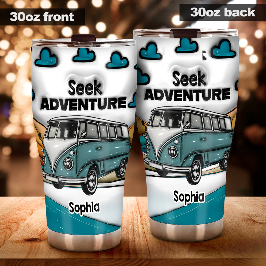 Gobelet isotherme de camping personnalisé « À la recherche de l'aventure »