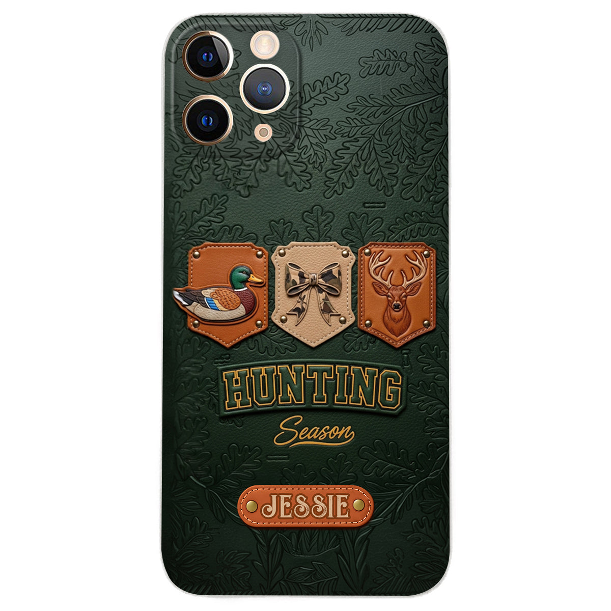 Saison de la chasse - Étui de téléphone en cuir personnalisé sur le thème de la chasse