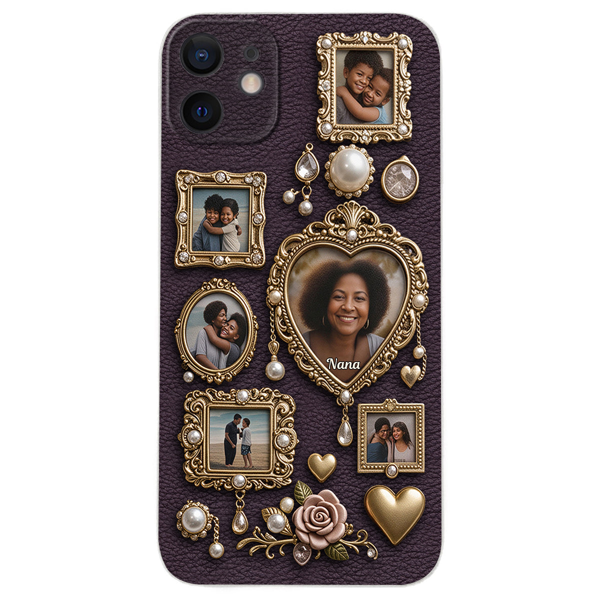 Le petit musée mignon de grand-mère - Étui de téléphone en cuir personnalisé pour grand-mère