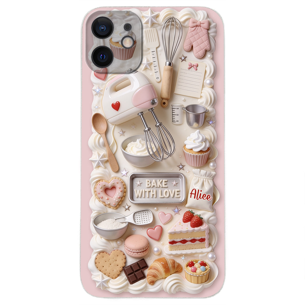 Bake With Love - Personalized Baking 3D Embossed Leather Phone Case
