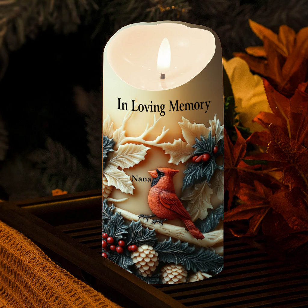 Christmas Memory - Personalized Memorial Flameless Candle