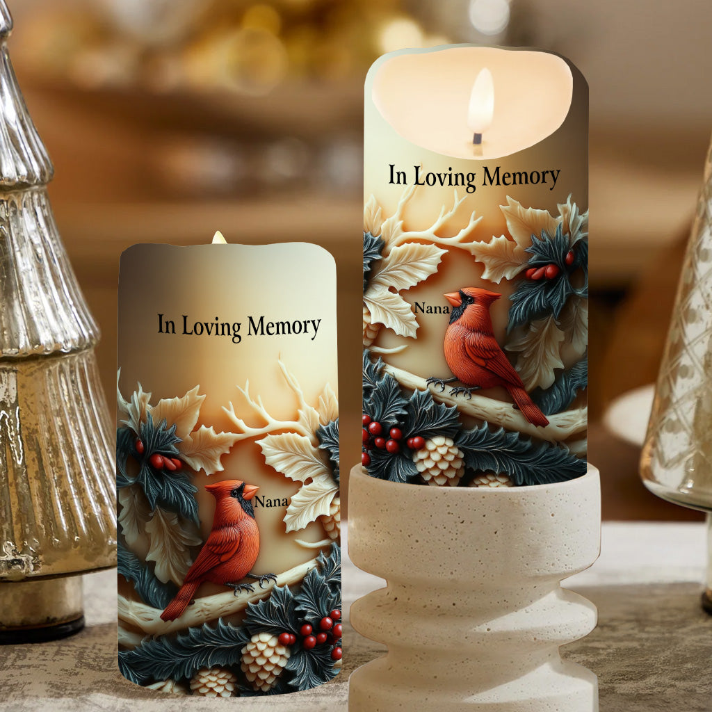 Christmas Memory - Personalized Memorial Flameless Candle