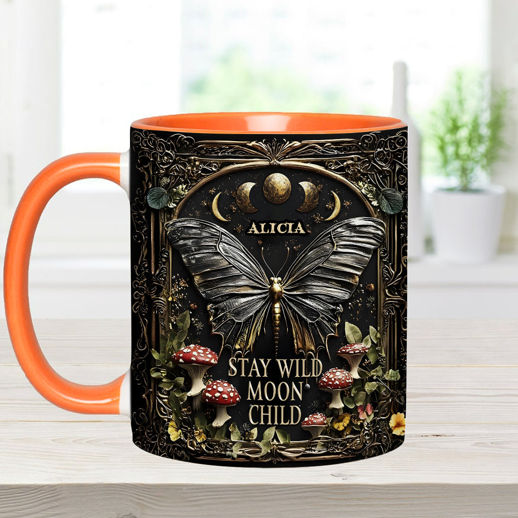 Bleib wild, Mondkind – Personalisierte Tasse mit Hippie-Akzent