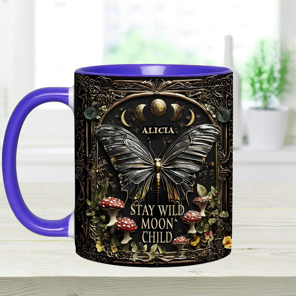 Bleib wild, Mondkind – Personalisierte Tasse mit Hippie-Akzent