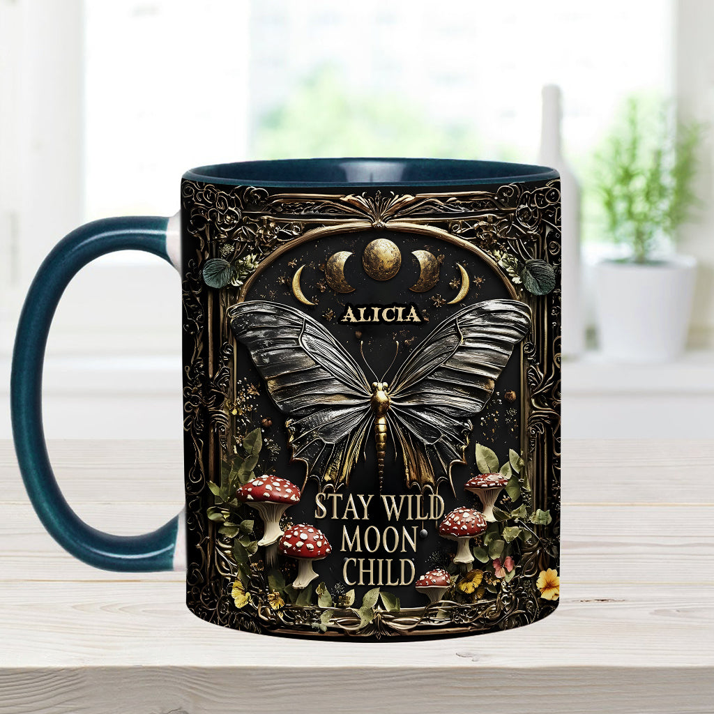 Bleib wild, Mondkind – Personalisierte Tasse mit Hippie-Akzent