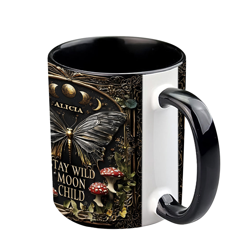 Bleib wild, Mondkind – Personalisierte Tasse mit Hippie-Akzent