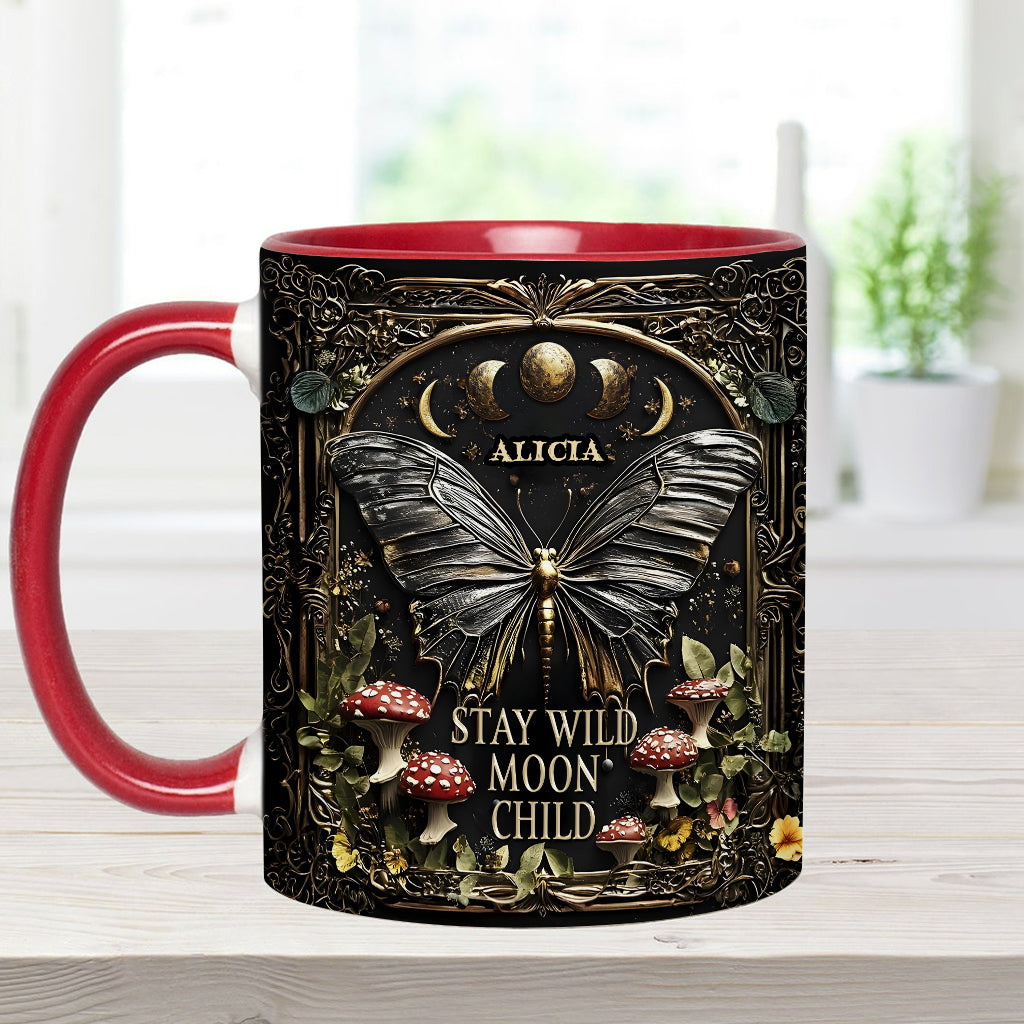 Bleib wild, Mondkind – Personalisierte Tasse mit Hippie-Akzent