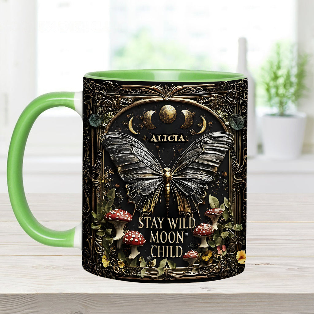 Bleib wild, Mondkind – Personalisierte Tasse mit Hippie-Akzent