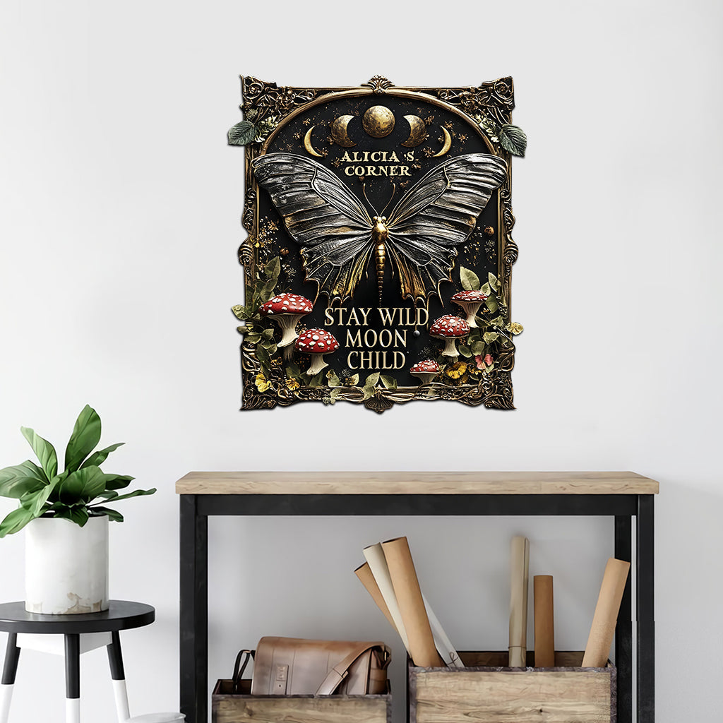 Reste sauvage, enfant de la lune - Panneau métallique personnalisé style hippie