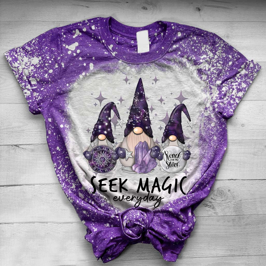 Seek Magic Everyday - Halloween Witch Handmade Bleached Shirts