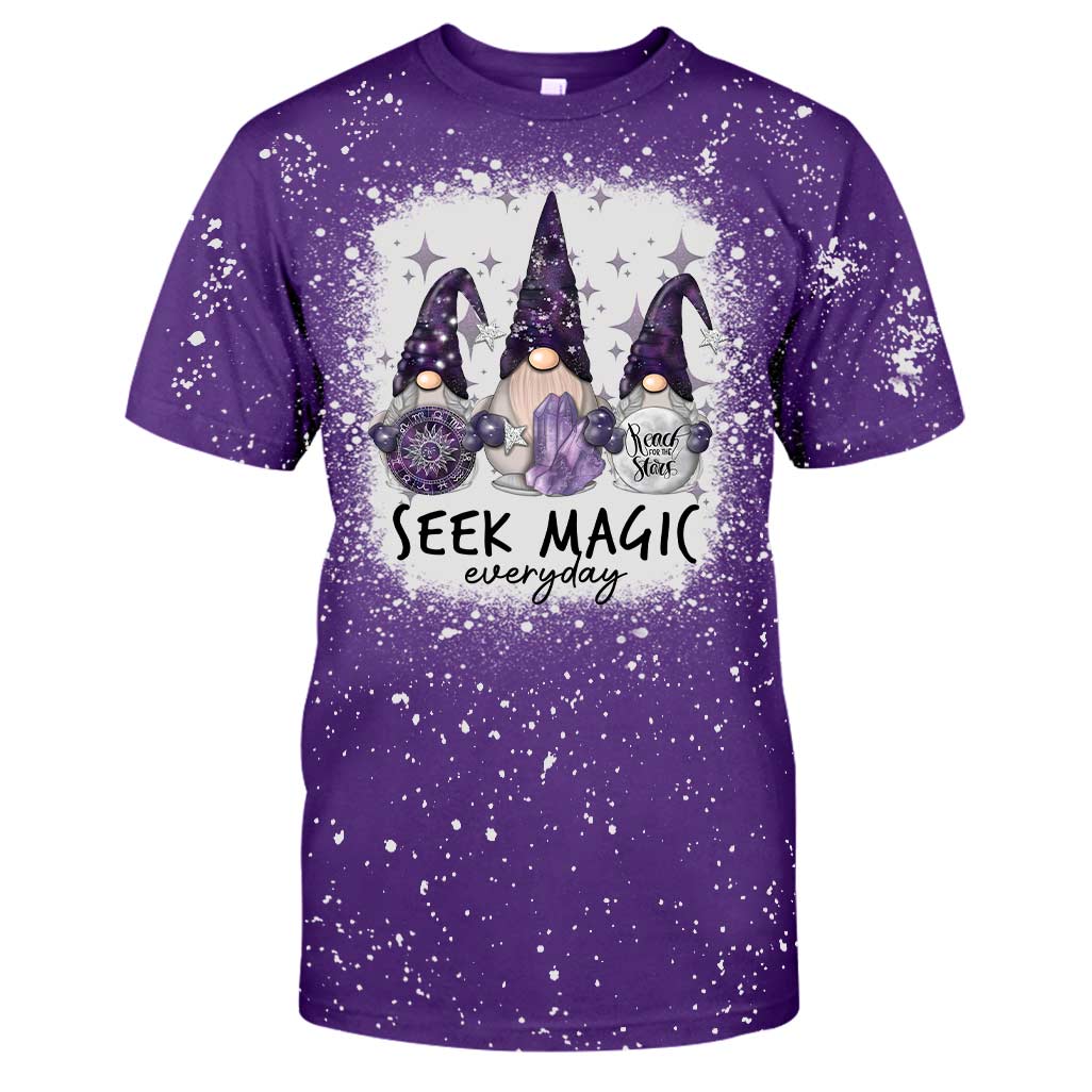 Seek Magic Everyday - Halloween Witch Handmade Bleached Shirts