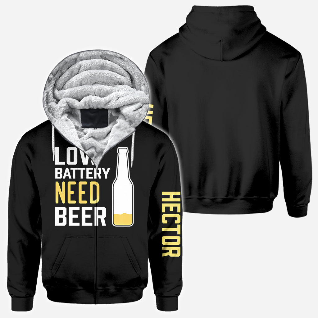 Batterie faible, besoin de bière - T-shirt personnalisé « Bière »