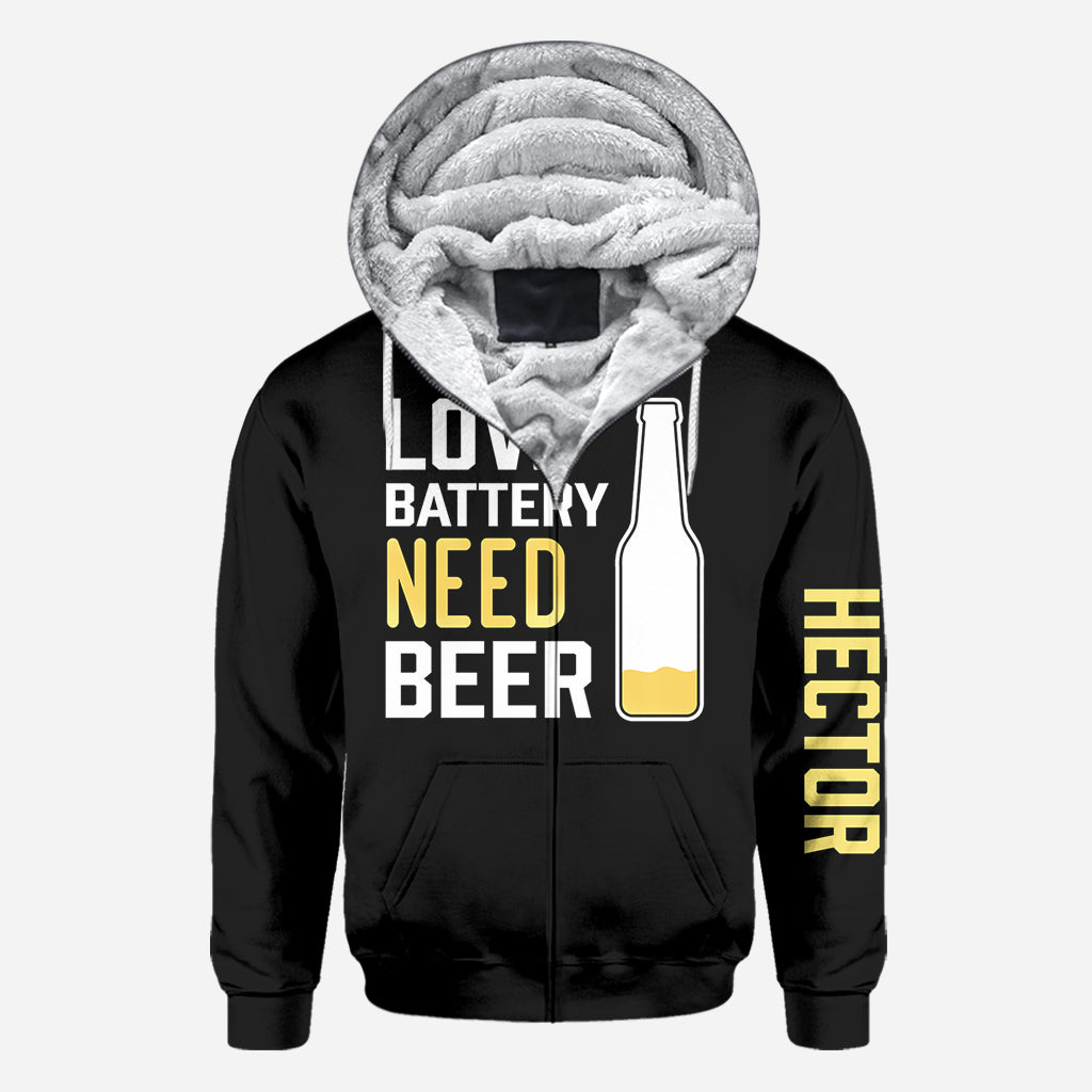 Batterie faible, besoin de bière - T-shirt personnalisé « Bière »