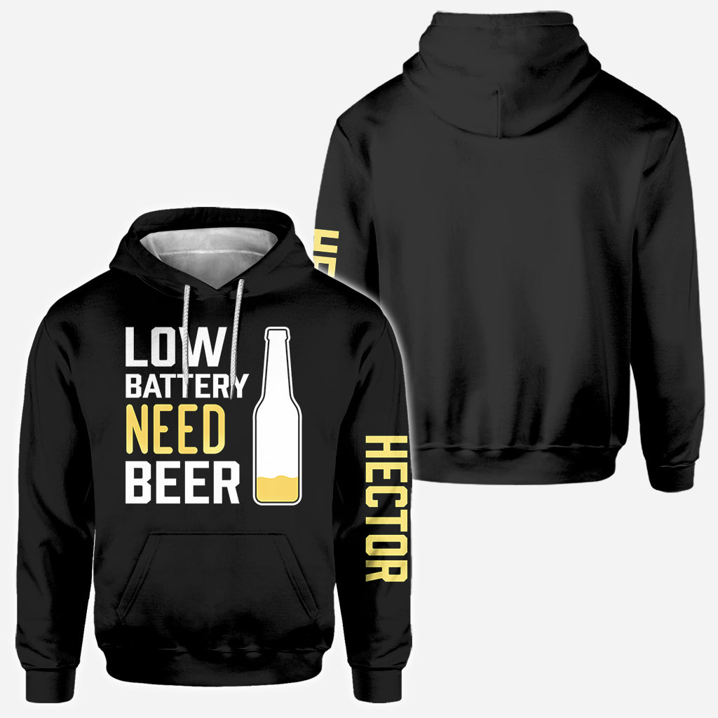 Batterie faible, besoin de bière - T-shirt personnalisé « Bière »