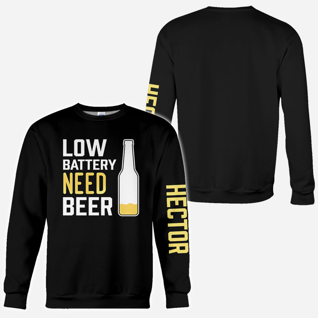 Batterie faible, besoin de bière - T-shirt personnalisé « Bière »