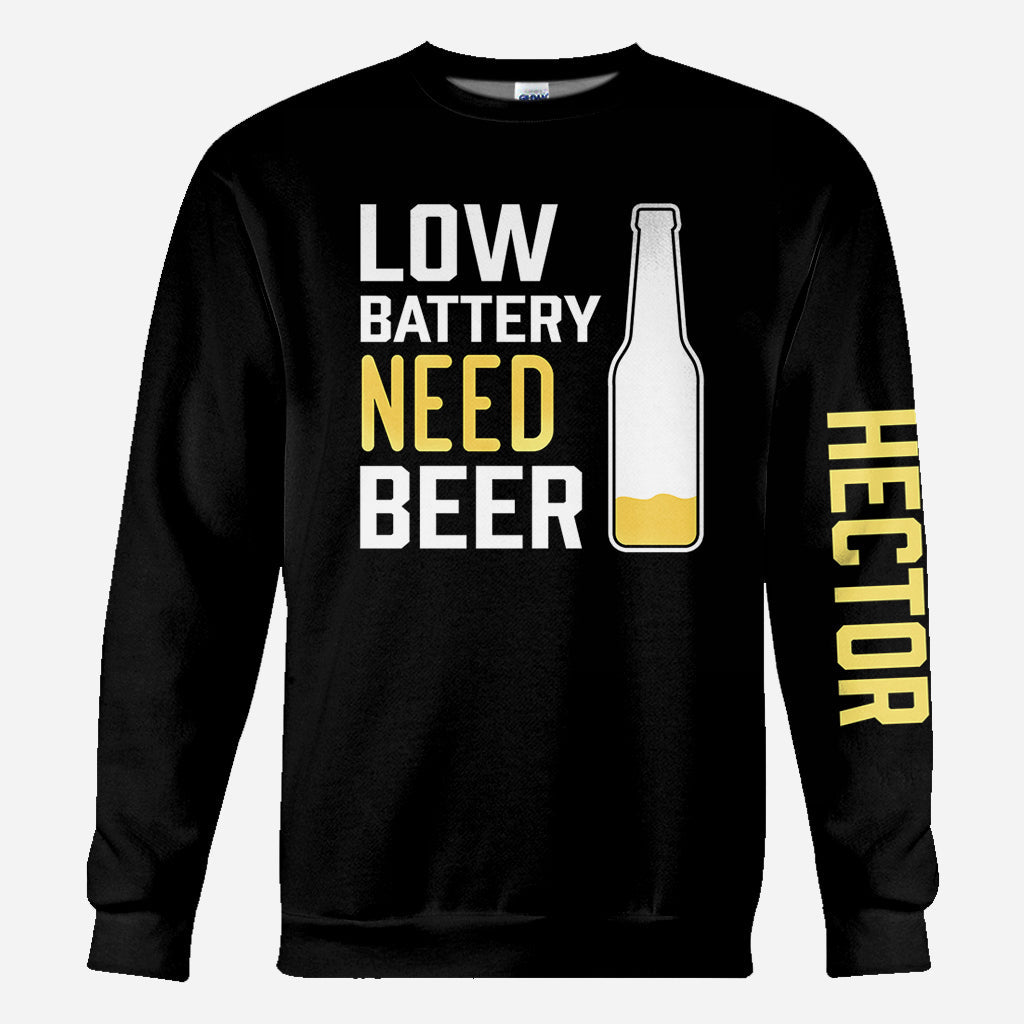 Batterie faible, besoin de bière - T-shirt personnalisé « Bière »