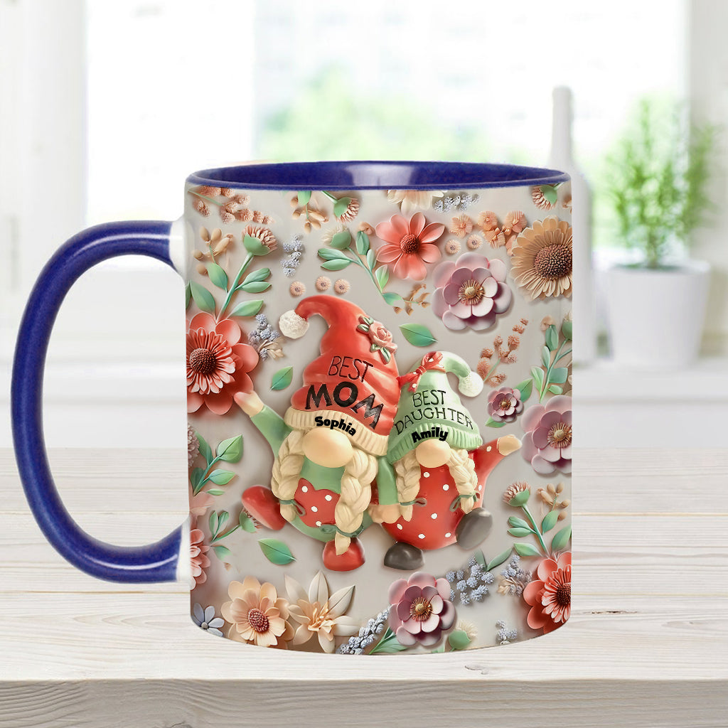 Mother And Daughter Gnome - Personalized Mother Accent Mug