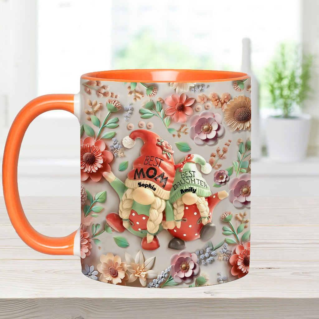 Mother And Daughter Gnome - Personalized Mother Accent Mug