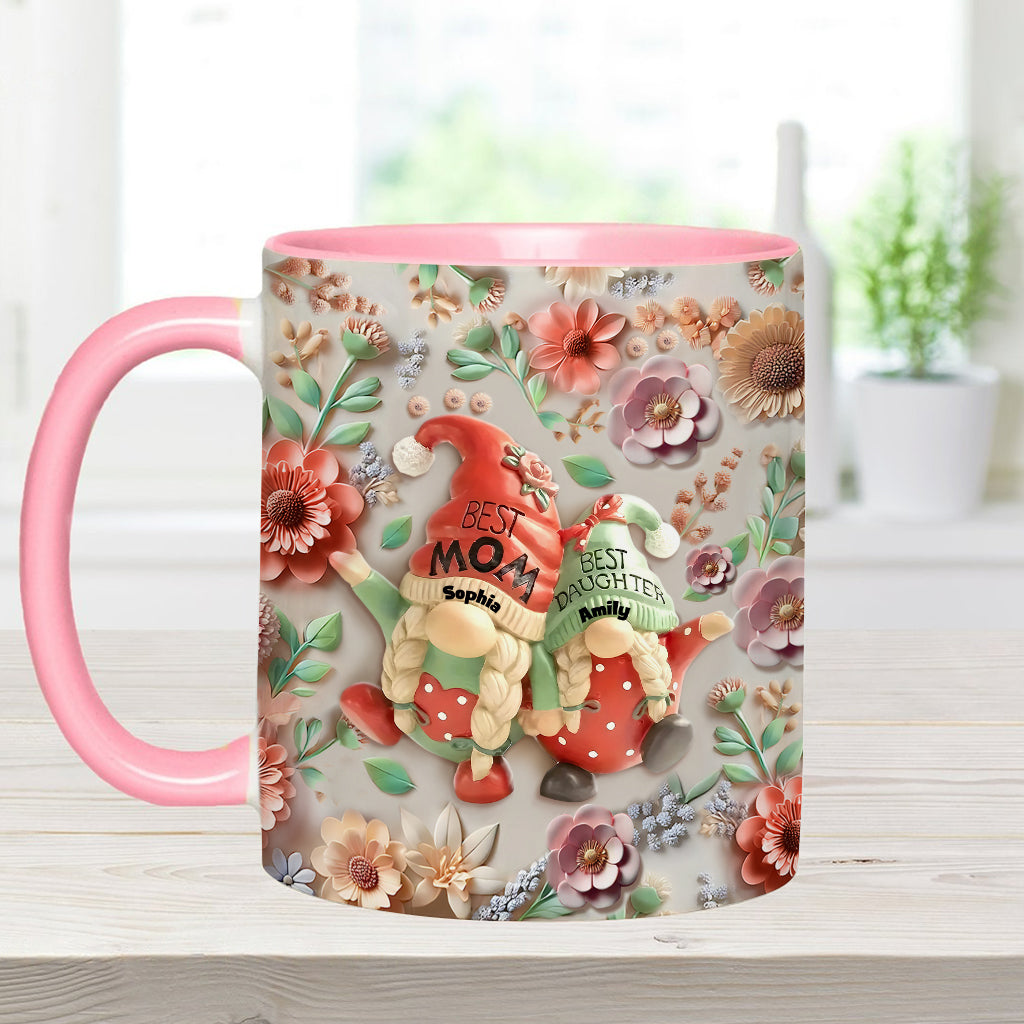 Mother And Daughter Gnome - Personalized Mother Accent Mug