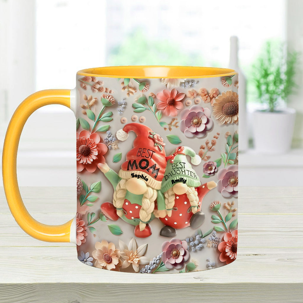 Mother And Daughter Gnome - Personalized Mother Accent Mug