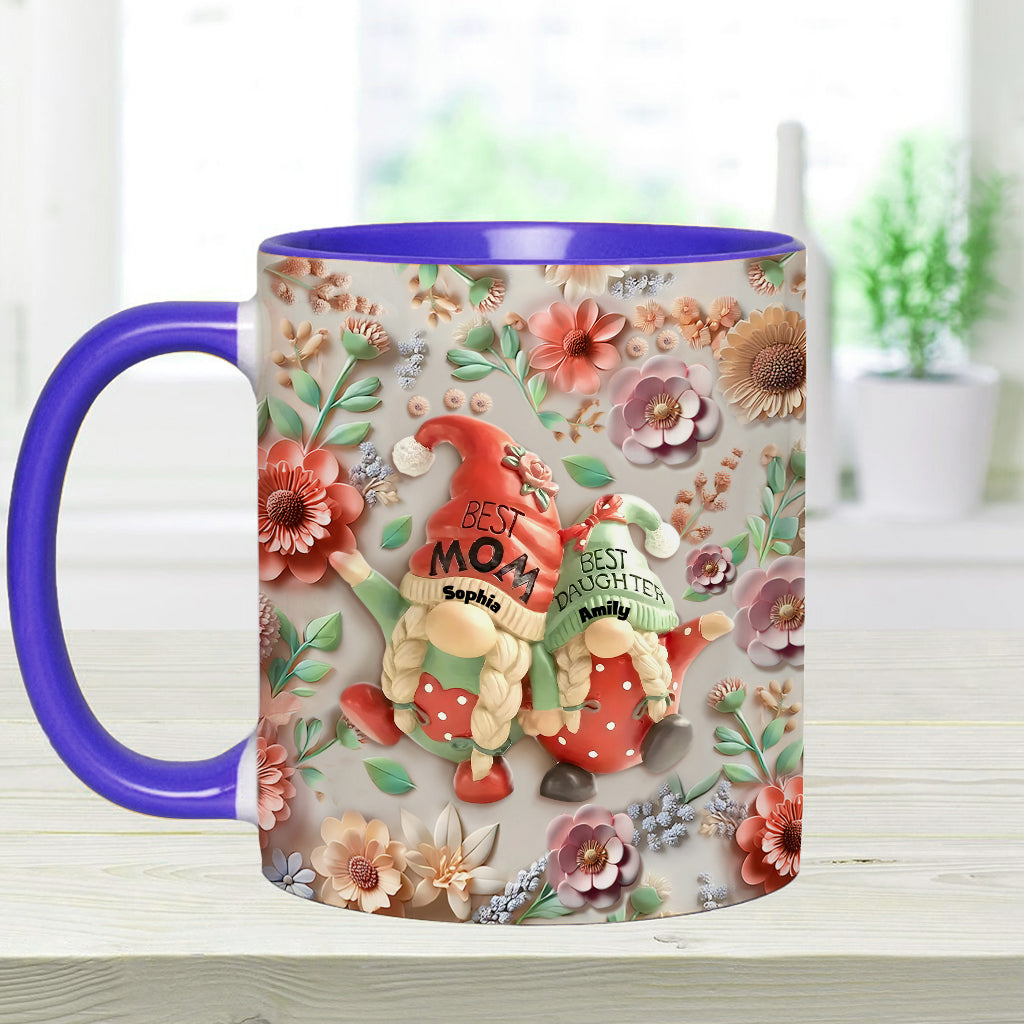 Mother And Daughter Gnome - Personalized Mother Accent Mug