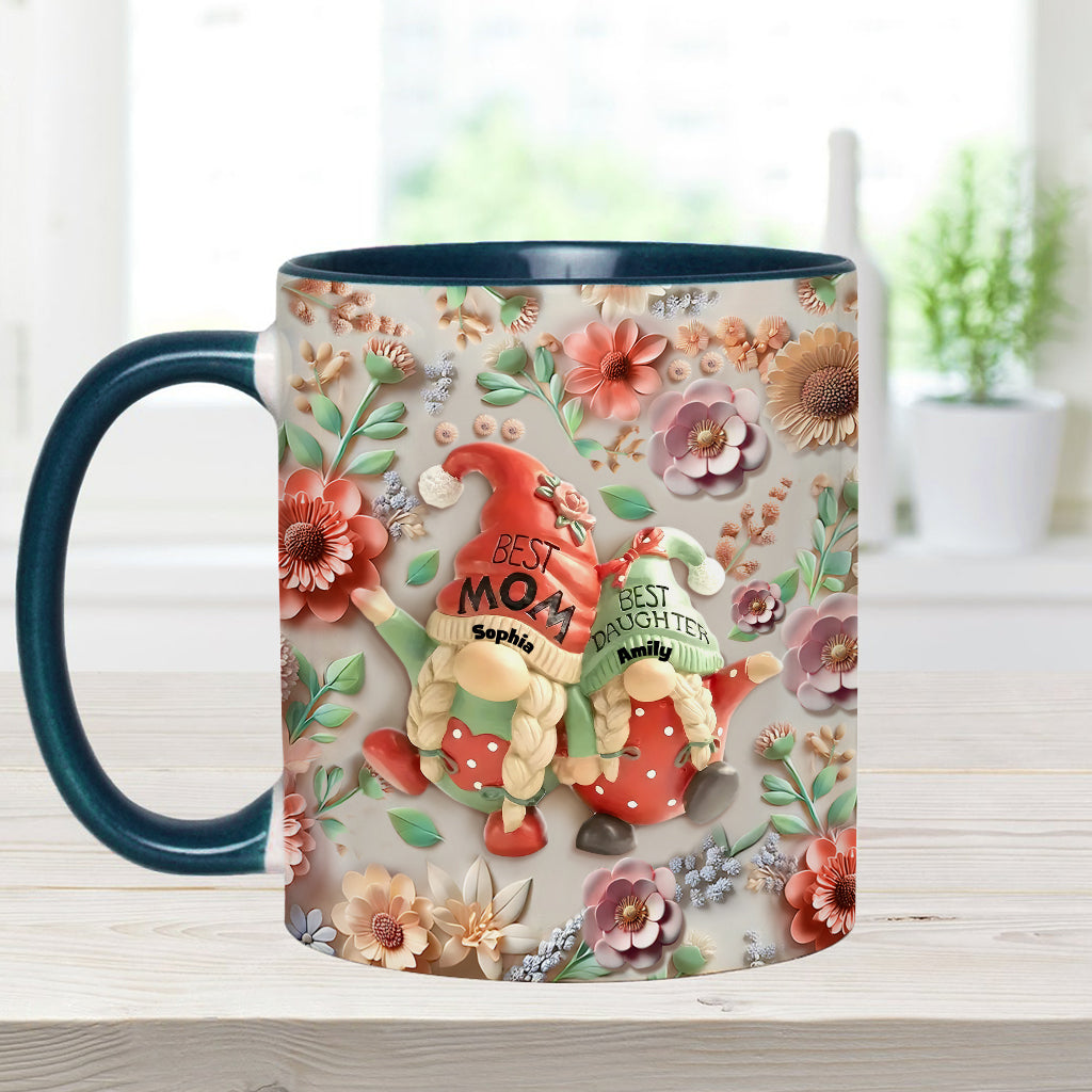 Mother And Daughter Gnome - Personalized Mother Accent Mug