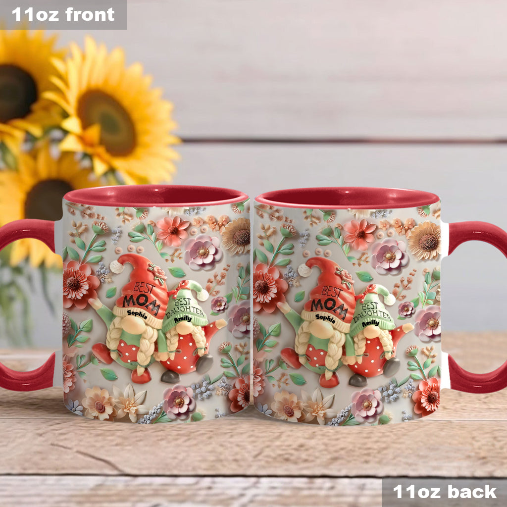 Mother And Daughter Gnome - Personalized Mother Accent Mug