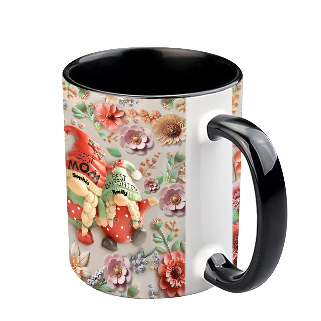 Mother And Daughter Gnome - Personalized Mother Accent Mug