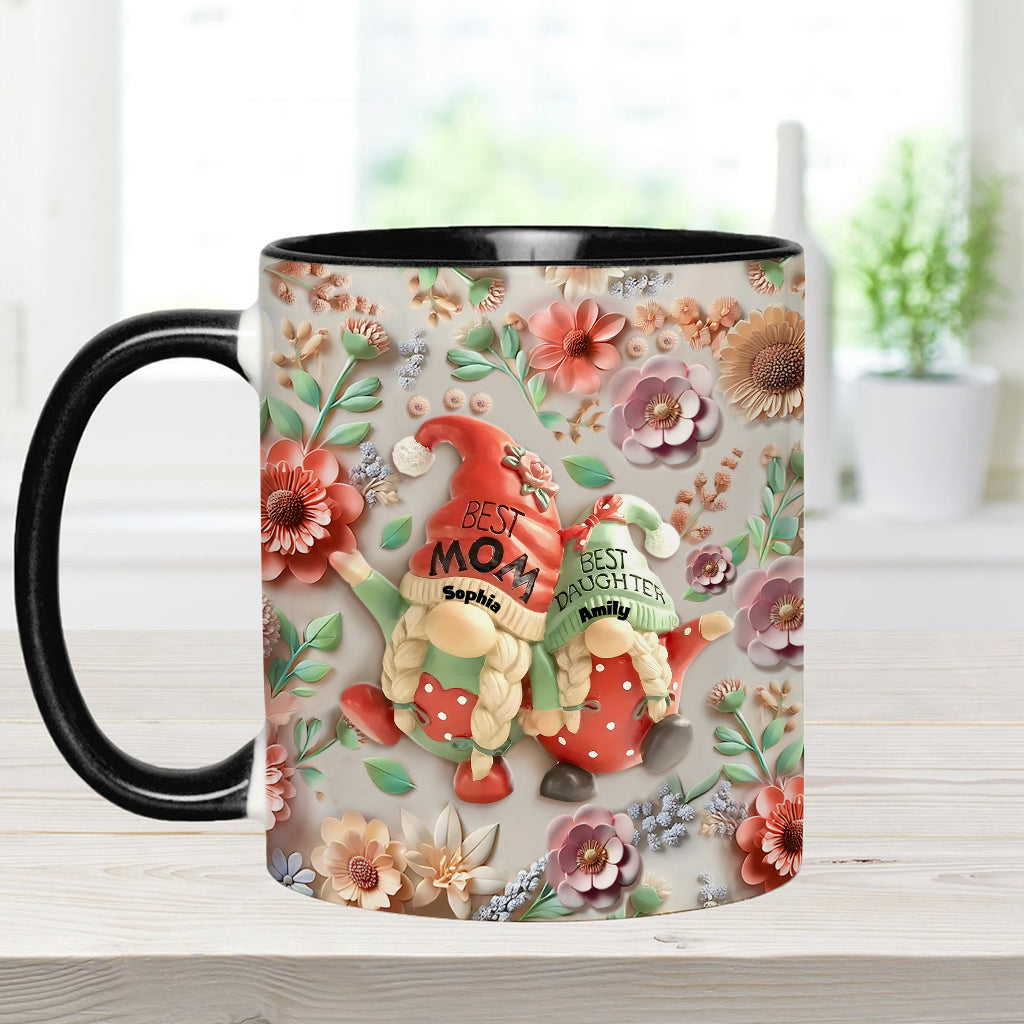 Mother And Daughter Gnome - Personalized Mother Accent Mug