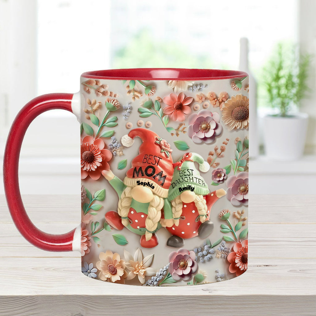 Mother And Daughter Gnome - Personalized Mother Accent Mug