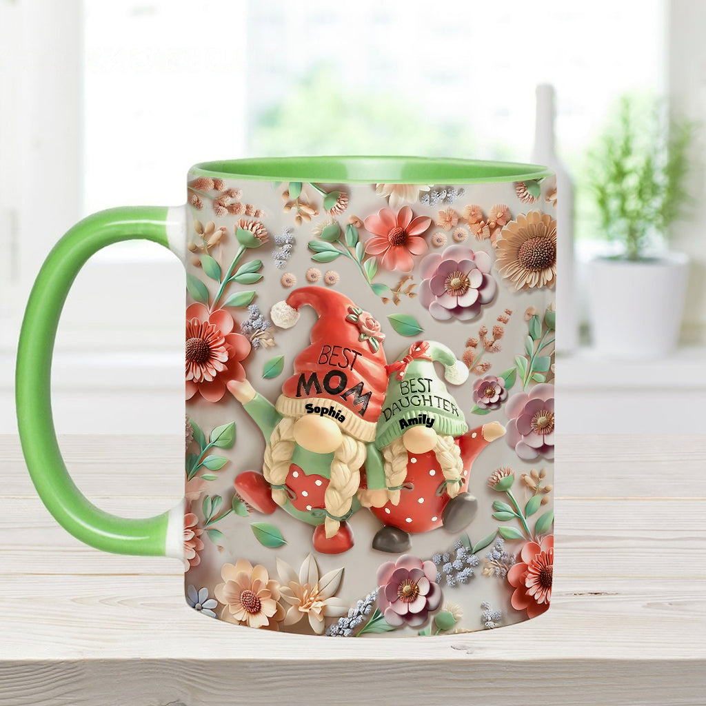 Mother And Daughter Gnome - Personalized Mother Accent Mug