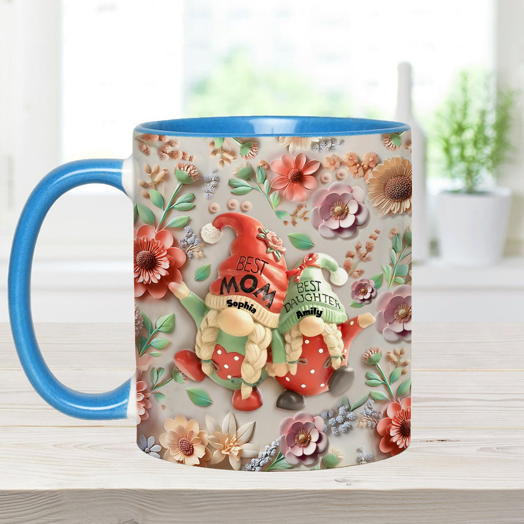 Mother And Daughter Gnome - Personalized Mother Accent Mug