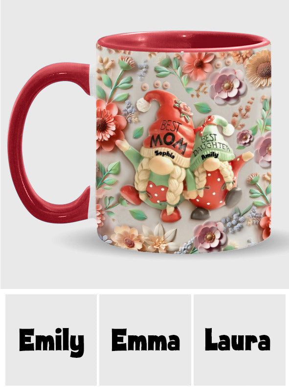 Mother And Daughter Gnome - Personalized Mother Accent Mug